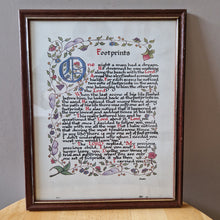 Load image into Gallery viewer, FOOTPRINTS BIBLE STORY , IT WAS THEN THAT I CARRIED YOU - FRAMED PRINT PICTURE
