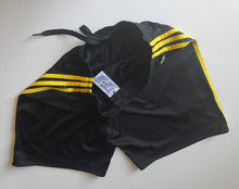 Load image into Gallery viewer, Adidas Manchester United Away Football Shorts Black Gold Mens Size S
