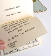 Load image into Gallery viewer, Rare Vintage christmas 1956 greeting card, used, Genuine vintage card, With enevelope, Flower The
