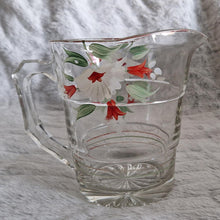 Load image into Gallery viewer, Vintage Italian Hand-painted Water Drink Pitcher Jug Floral Design On Clear Glass Jug
