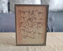 Load image into Gallery viewer, Vintage Style Animal Skeleton Chart Print in A4 Wooden Frame with Gold Border – Natural History Wall
