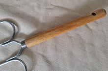 Load image into Gallery viewer, Vintage wooden handle steel bbq meat fork, Grill Tool, 16.6cm long

