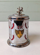 Load image into Gallery viewer, Vintage Royal Commemorative Tea Caddy Canister - Silver with Royal Portraits
