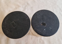 Load image into Gallery viewer, 2 x Fowler's Tate Lyle Golden Syrup Storage Container Jars with Black Lids 70s Advertising

