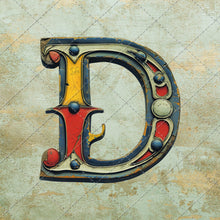 Load image into Gallery viewer, Bright Bold Colourful Vintage Typography Carnival Alphabets Circus Letter Arts Png Graphics Instant Download
