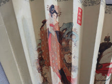 Load image into Gallery viewer, Vintage Asian Folding Fan Four Chinese Beauties Dance Fan 58.5cm
