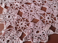 Load image into Gallery viewer, Rare Crochet Doily Ornamental Table Place Mat , Pink Colour, Genuine Vintage
