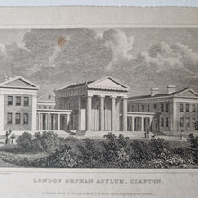 Load image into Gallery viewer, Vintage Book Plate Print: The London Orphan Asylum, Clapton Engraving by H.W. Bond, 1828 after T.H.
