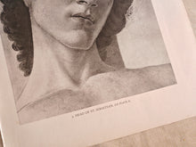 Load image into Gallery viewer, Vintage Double-Sided Art Book Plate , Head of St. Sebastian / Madonna Angels
