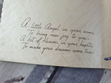 Load image into Gallery viewer, Vintage Newborn Baby Used Greeting Card, Pink &amp; Blue Floral Theme

