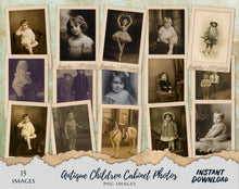 Load image into Gallery viewer, Antique Children Cabinet Photos , Vintage-Style Digital Download , 15 PNG Images
