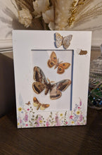 Load image into Gallery viewer, Vintage Print Moth Butterfly Cut-out Decoupage Floral Picture Frame Wooden Frame
