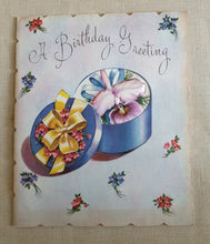 Load image into Gallery viewer, Vintage Flower In Box Embossed Floral Design Birthday Card
