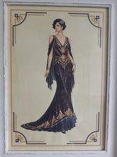 Load image into Gallery viewer, Framed Art Deco Lady Fashion Print Vintage Style Wall Art Picture 36 x 27cm
