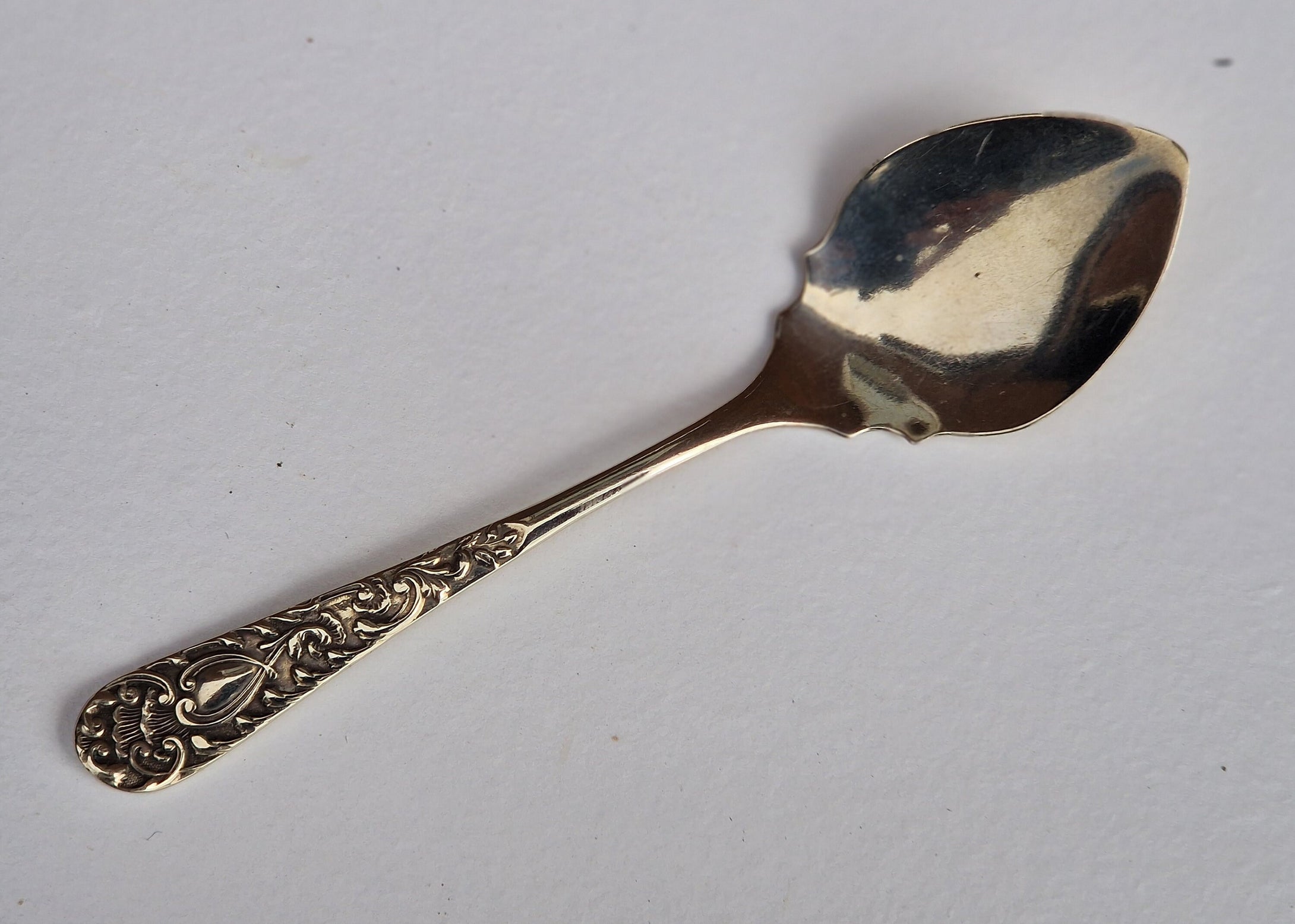 Antique Silver Plated Spoon, Berry Spoon, Small Serving, Preserve Spoon, Ornate Design Handle, Uniqu