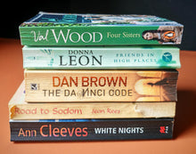 Load image into Gallery viewer, Fiction Mystery and Drama Paperback Book Bundle – 5 Preloved Books – Dan Brown, Ann Cleeves, Val Woo
