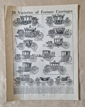 Load image into Gallery viewer, Vintage Drawing Image Book Plate , Horse Carriage Image Illustrations, Varieties Of Former Carriages
