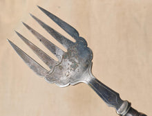 Load image into Gallery viewer, Antique Silver Plated Serving Fork – Ornate Victorian Style – Rd 105572 – 24cm Long x 5.5cm Wide
