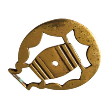 Load image into Gallery viewer, Brass Horse Medallion Vintage English Beer Keg Wine Cask Pierced Show Parade
