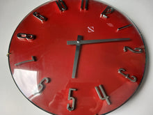 Load image into Gallery viewer, Vintage Retro Red Wall Clock Premier Quartz Space Age Style 31cm Tested
