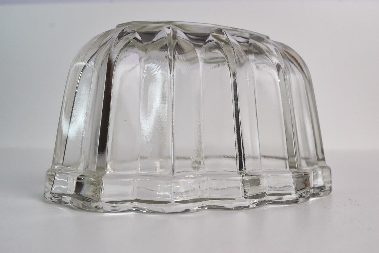 Vintage Antique Glass Jelly Mold Jello Mold Clear glass, 9.2cm x 11cm x 17cm
