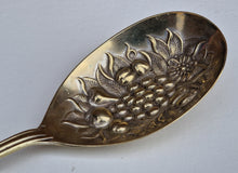 Load image into Gallery viewer, Vintage Serving Spoon, Large Berry Spoon, Gilded Bowl, EPNS Silver Plate, Ornate Handle, Floral and

