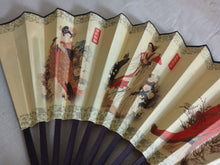 Load image into Gallery viewer, Vintage Asian Folding Fan Four Chinese Beauties Dance Fan 58.5cm
