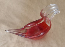 Load image into Gallery viewer, Mtarfa Maltese red and clear glass Swan figurine paper weight
