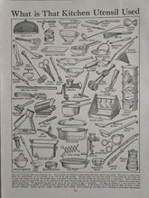 Load image into Gallery viewer, Vintage Bookplate Illustration , What Is That Kitchen Utensil , Original  Print

