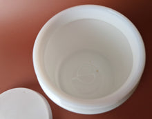 Load image into Gallery viewer, Vintage CLP Milk Glass Tea Canister Storage Jar , Floral Design , 11.5cm tall, 10cm diameter
