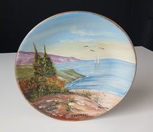 Load image into Gallery viewer, Hand Painted Zakynthos Greece Decorative Wall Plate Coastal Landscape 27cm
