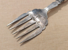 Load image into Gallery viewer, Antique Silver Plated Serving Fork – Ornate Victorian Style – Rd 105572 – 24cm Long x 5.5cm Wide

