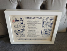 Load image into Gallery viewer, Vintage Holiday Time Poem Framed Print Book Page Childrens Nursery Wall Art Deco
