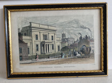 Load image into Gallery viewer, Tiviots&#39;dale Chapel Stockport Engraved Artwork Print in black and gold colour picture frame, J H
