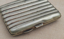 Load image into Gallery viewer, Vintage Metal Cigarette Case – Ribbed &amp; Engraved Design – 8.5cm x 7.5cm x 1.5cm – Germany Marked
