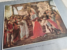Load image into Gallery viewer, Vintage Book Plate Print , Adoration of the Magi , c. 1477 , Florence, Uffizi
