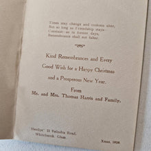 Load image into Gallery viewer, True Vintage c 1950s Christmas Greeting Card Every Good Wishes Used Condition
