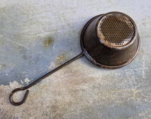 Load image into Gallery viewer, Vintage metal strainer, Old rustic metal hand motor oil strainer
