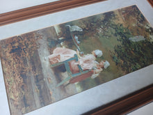 Load image into Gallery viewer, Framed Victorian Garden Print Ladies Tea Time Cat Wall Art 50 x 30cm
