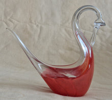 Load image into Gallery viewer, Mtarfa Maltese red and clear glass Swan figurine paper weight
