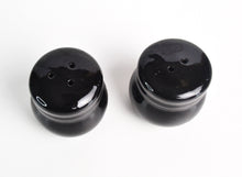 Load image into Gallery viewer, Black Ceramic Salt &amp; Pepper Shaker Floral / Flower Design

