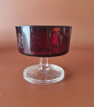 Load image into Gallery viewer, 6 X Vintage Ruby Red Sundae Dessert Glasses Luminarc France Cavalier
