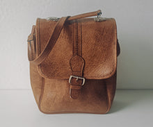 Load image into Gallery viewer, Vintage 1970s Brown Faux Leather Satchel Shoulder Bag Briefcase Retro Unisex
