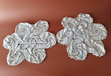 Load image into Gallery viewer, 2 x Rare Crochet Doily Ornamental Round Table Place Mats , Blue Colour, Genuine
