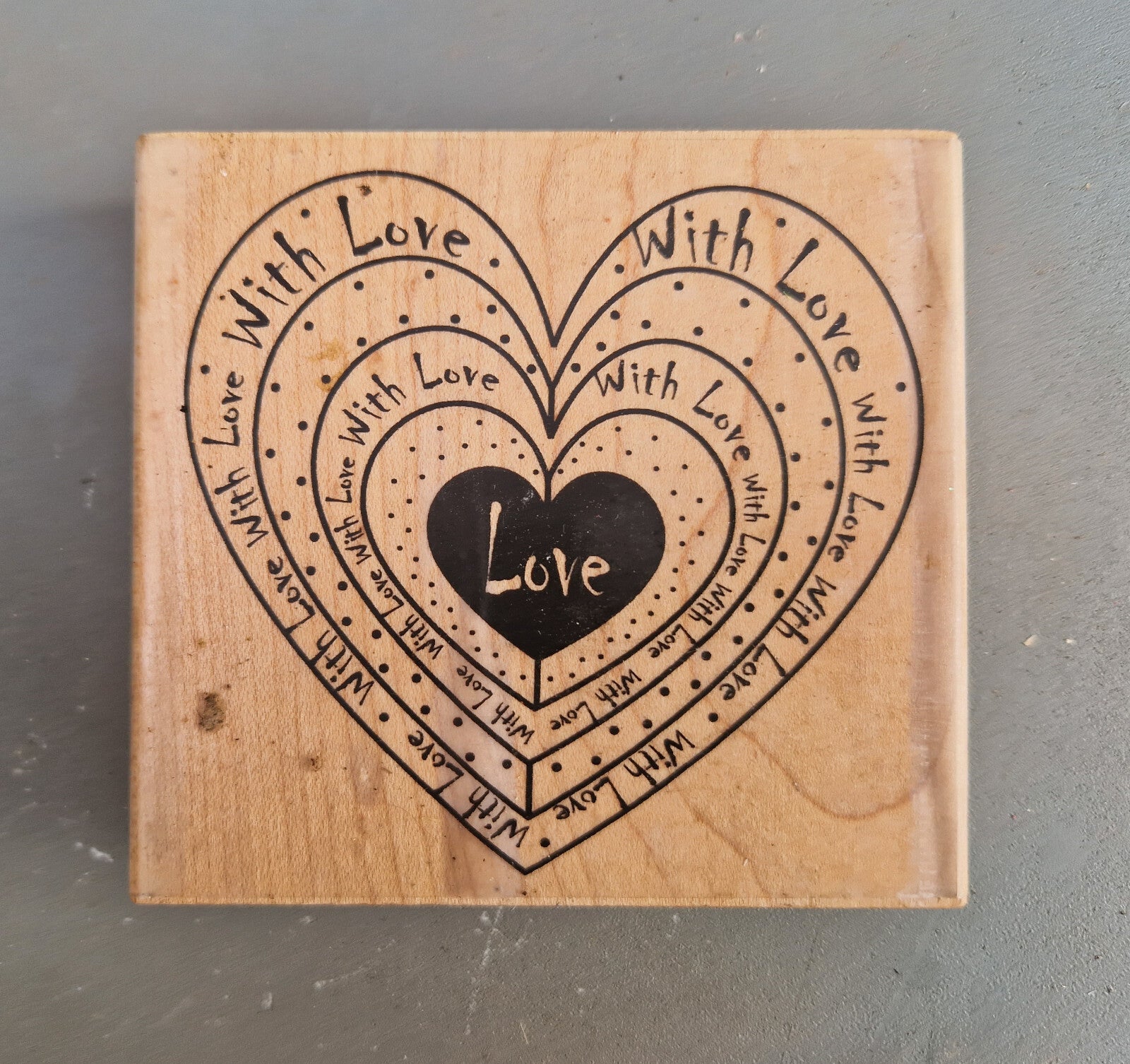 Love Heart in a Rubber Wood mounted stamp With Love Anna Stemplewska