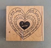 Load image into Gallery viewer, Love Heart in a Rubber Wood mounted stamp With Love Anna Stemplewska
