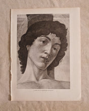 Load image into Gallery viewer, Vintage Double-Sided Art Book Plate , Head of St. Sebastian / Madonna Angels
