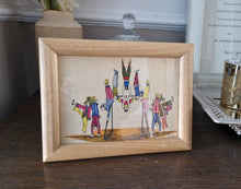 Load image into Gallery viewer, Book Plate Print Picture Frame Carnival Circus Acrobat Performers wooden frame
