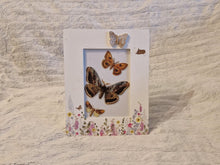 Load image into Gallery viewer, Vintage Print Moth Butterfly Cut-out Decoupage Floral Picture Frame Wooden Frame
