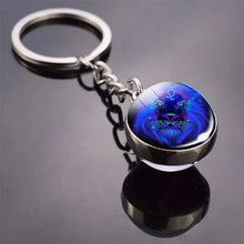 Load image into Gallery viewer, 12 Constellation Key Chain Luminous Double Sided Glass Ball Pendant 12 Zodiac Key Chain Fashion Birthday Gift for Men and Women
